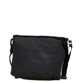 フェンディ ロゴプレート ショルダーバッグ ブラック シルバー ナイロン レディース FENDI 【中古】